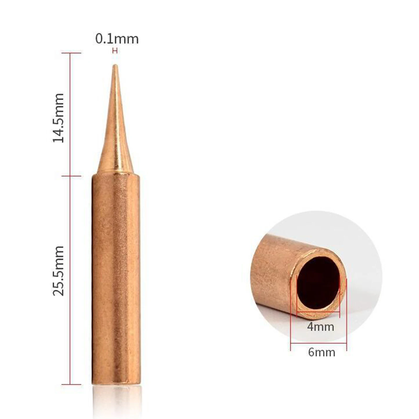 

5PCS Copper Diamagnetic Solder Iron Tips Soldering Replacement DIY Projects