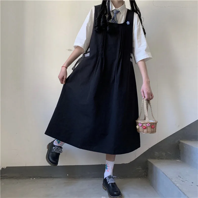 

Летнее Повседневное платье для девушек колледжа 2020, корейское сказочное платье с тонкой талией, милое свободное платье в школьном стиле с г...