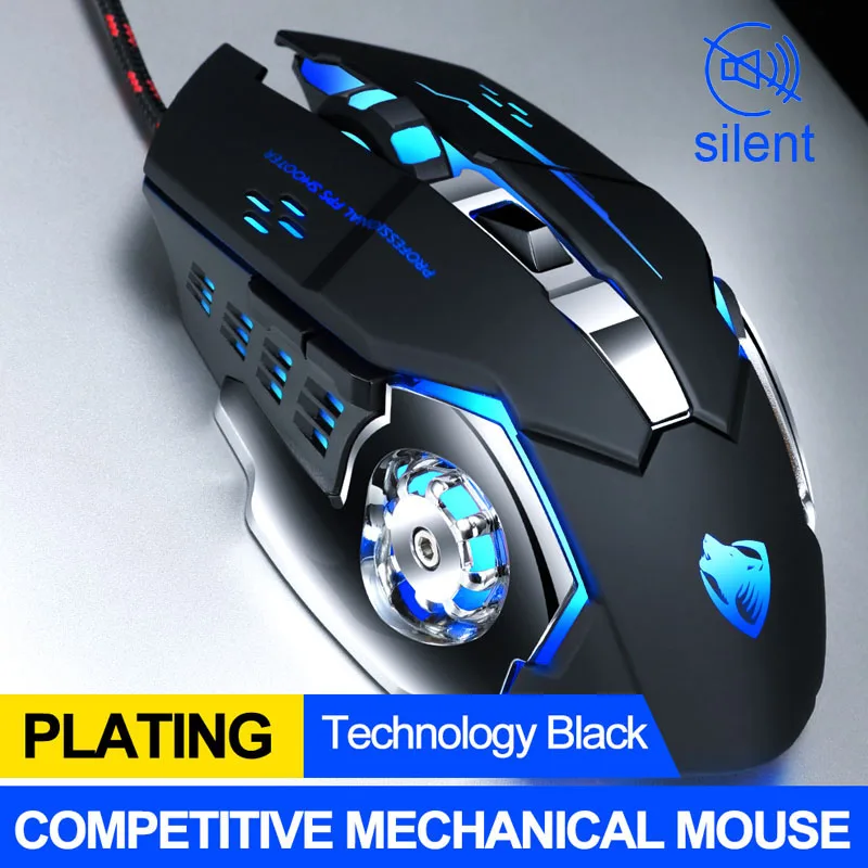 V6 Black Профессиональная игровая мышь 8D 3200 dpi, регулируемая Проводная оптическая светодиодный компьютерная игровая мышь, USB кабель, мышь для ПК и ноутбука - Цвет: V6 Black