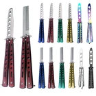 Складной нож-бабочка, расческа, портативный переносной тупой балисонг, карманный тренировочный нож для выживания, тренировочный инструмент для игр на открытом воздухе