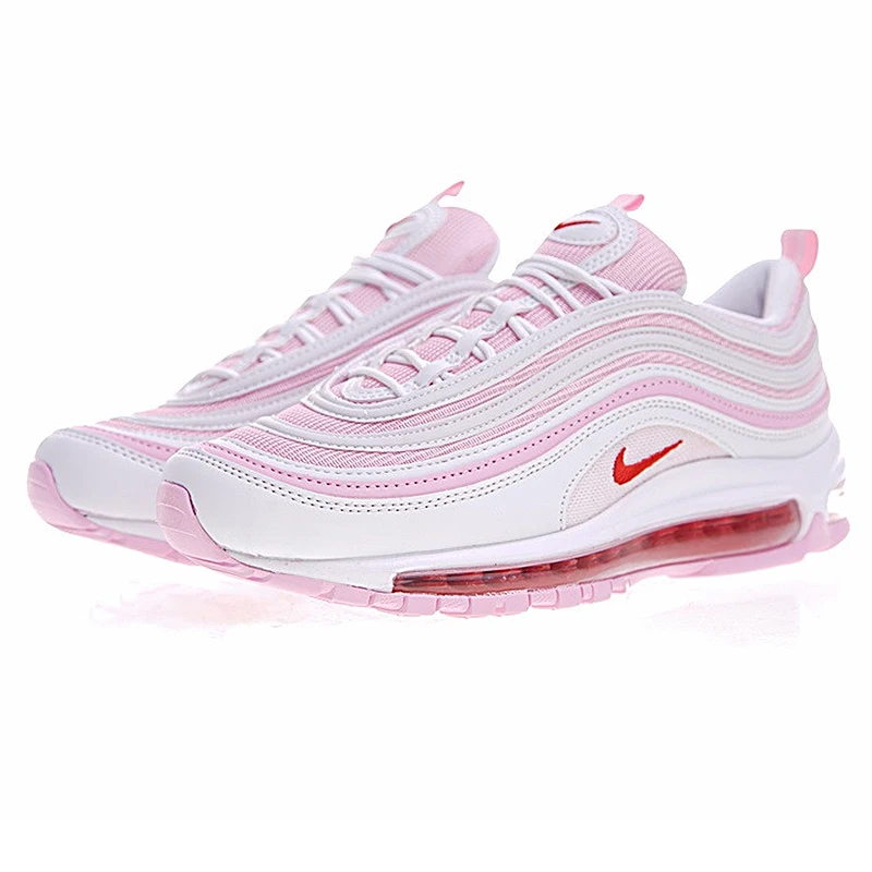 Женские кроссовки для бега Nike AIR MAX 97 OG модные розовые с цветками вишни Ретро стиль