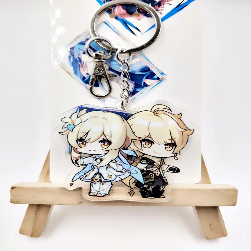 

1 Pcs New Game Genshin Impact Acrylic Pendent Keychains Cartoon Figure Kaeya Diluc Venti Lumine Razor Keyrings Figure Toys