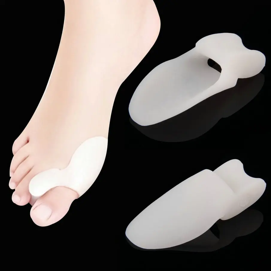 

2pcs/lot toe separator genuine hallux valgus bicyclic thumb orthopedic braces to correct orthotics daily silicone toe big bone