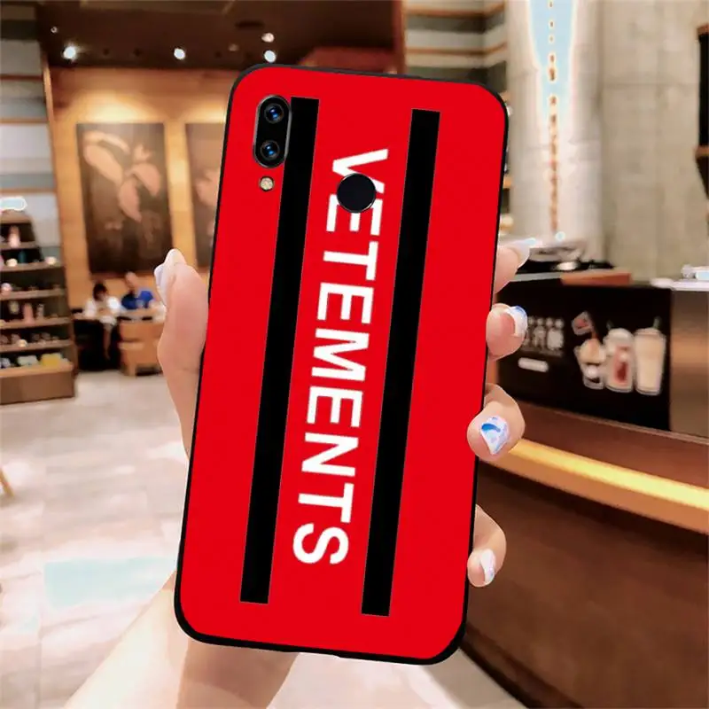 

Vetementse fashion brand high quality Phone Case For Xiaomi Redmi note 7 8 9 t k30 max3 9 s 10 pro lite