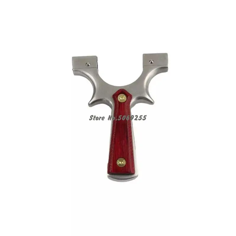 Охотничья Рогатка из нержавеющей стали с деревянной ручкой и плоской резиновой