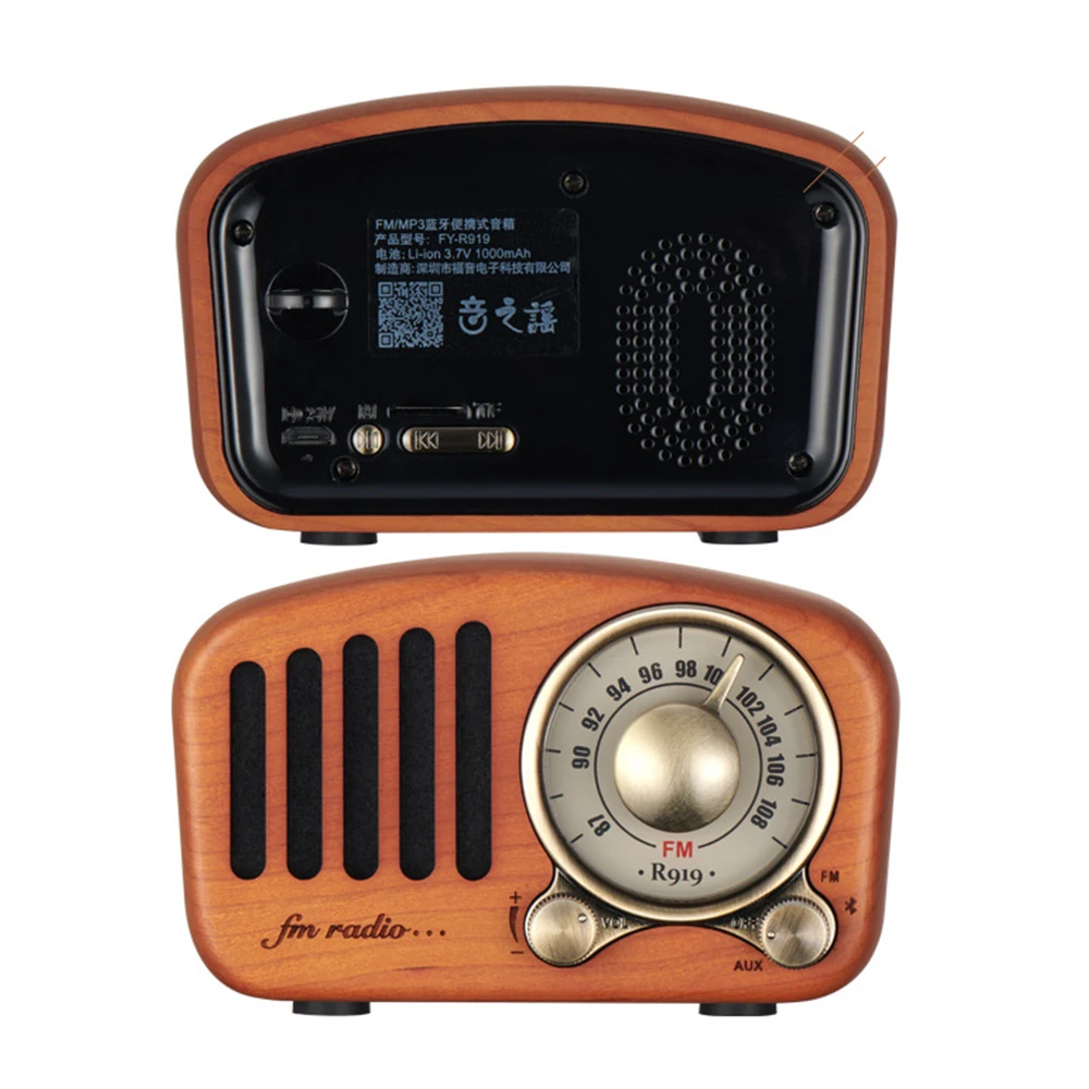 Классический деревянный радиоприемник FDBRO портативный уличный мини FM SD MP3 стерео