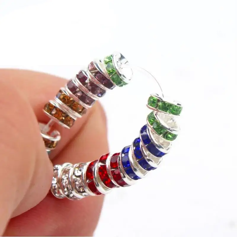 

100pcs/lot 4 6 8mm Gold Rhinestone Rondelles Crystal Bead Round Loose Spacer Beads for Jewelry Making DIY Accessories Wholesale