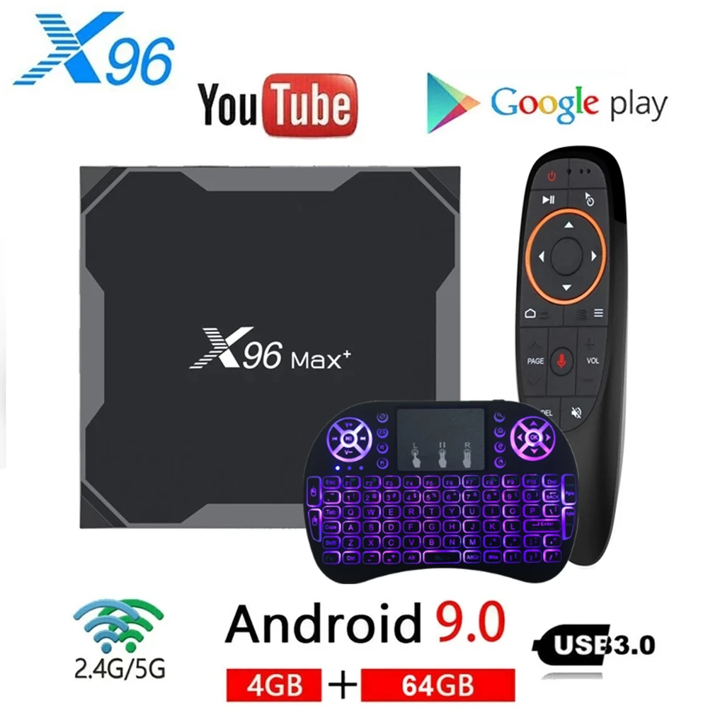 

X96 MAX Plus Android 9.0 TV BOX Amlogic S905X3 Quad Core 4GB 64GB 32GB 8K 2.4G/5G Wifi X96Max+ Media Player 2GB 16GB Set Top BOX