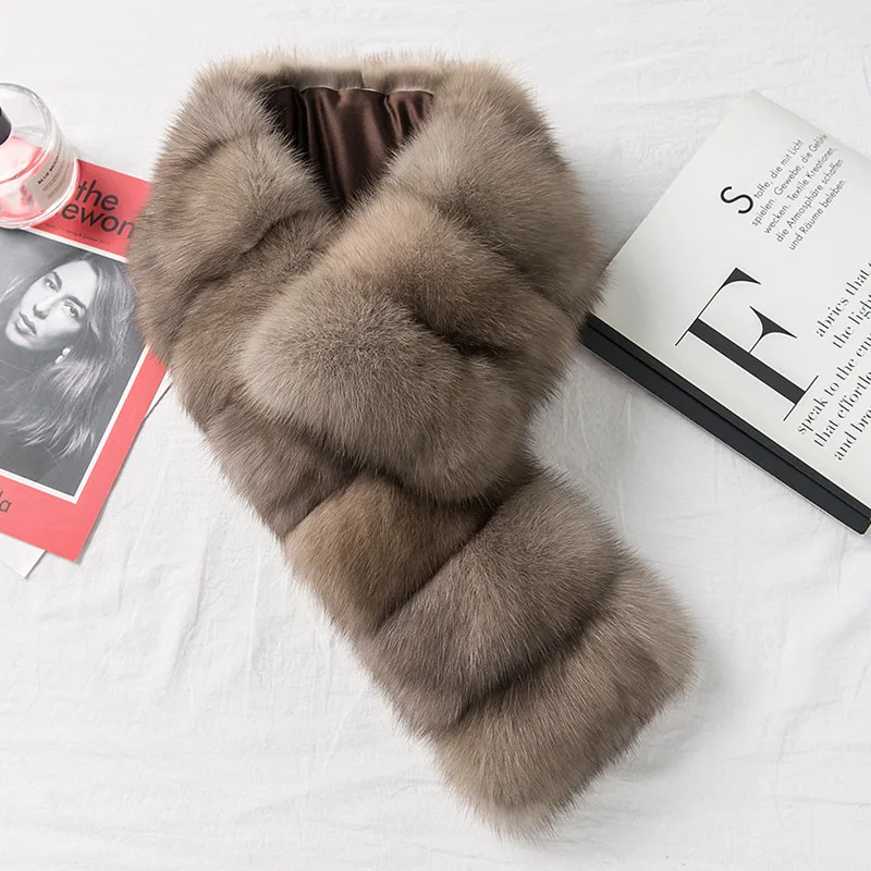 Женский вязаный шарф из натурального меха норки TZ8679 |