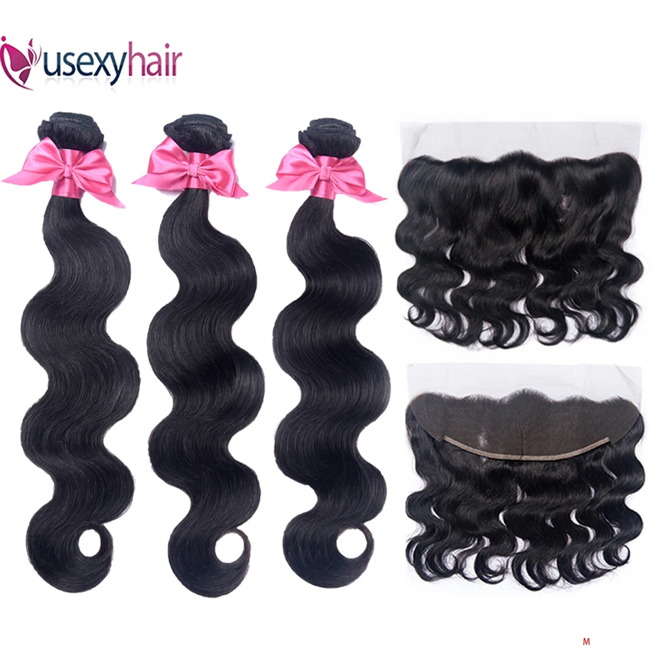 Шнурка с пряди волнистые закрытием фронтальной малайзийские человеческие