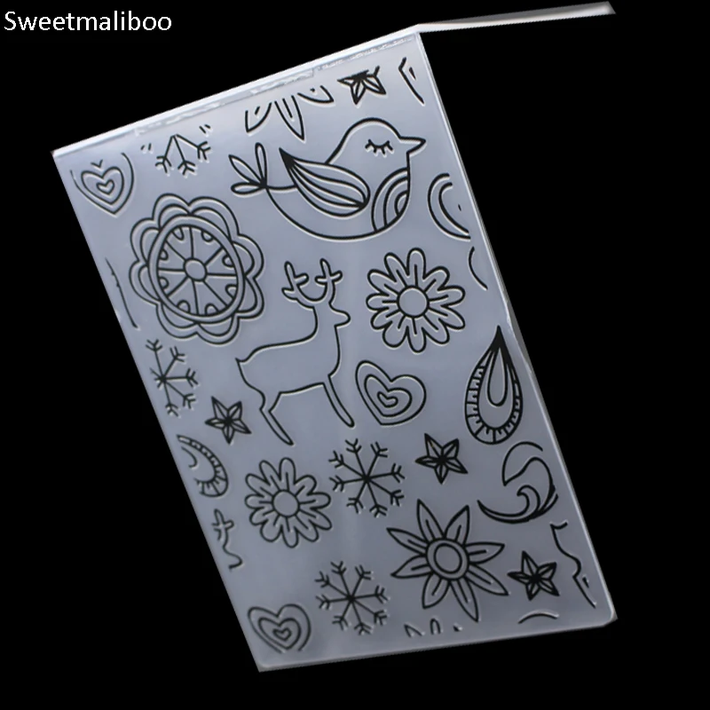 Папка для тиснения птица Олень Снежинка животные Скрапбукинг пластиковые