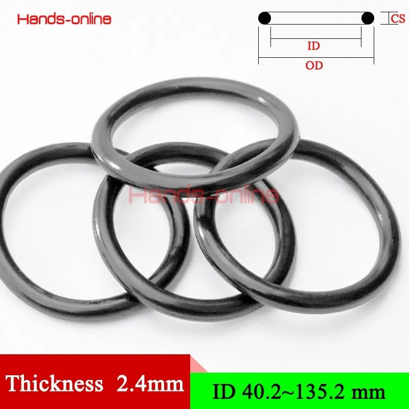 

10x NBR Oring Mechanical Seal Rubber Ring Gaskets Thickness 2.4mm/0.094" Cross section ID 40.2-135.2mm/1.583-5.323" inch