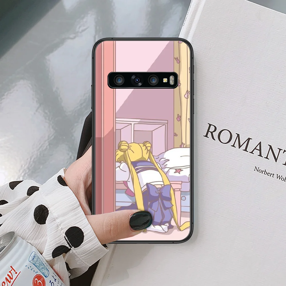 

Sailor Moon Anime Phone Case For Samsung Galaxy Note S 8 9 10 20 Plus E Lite Uitra Black black Prime Trend Etui Painting Funda