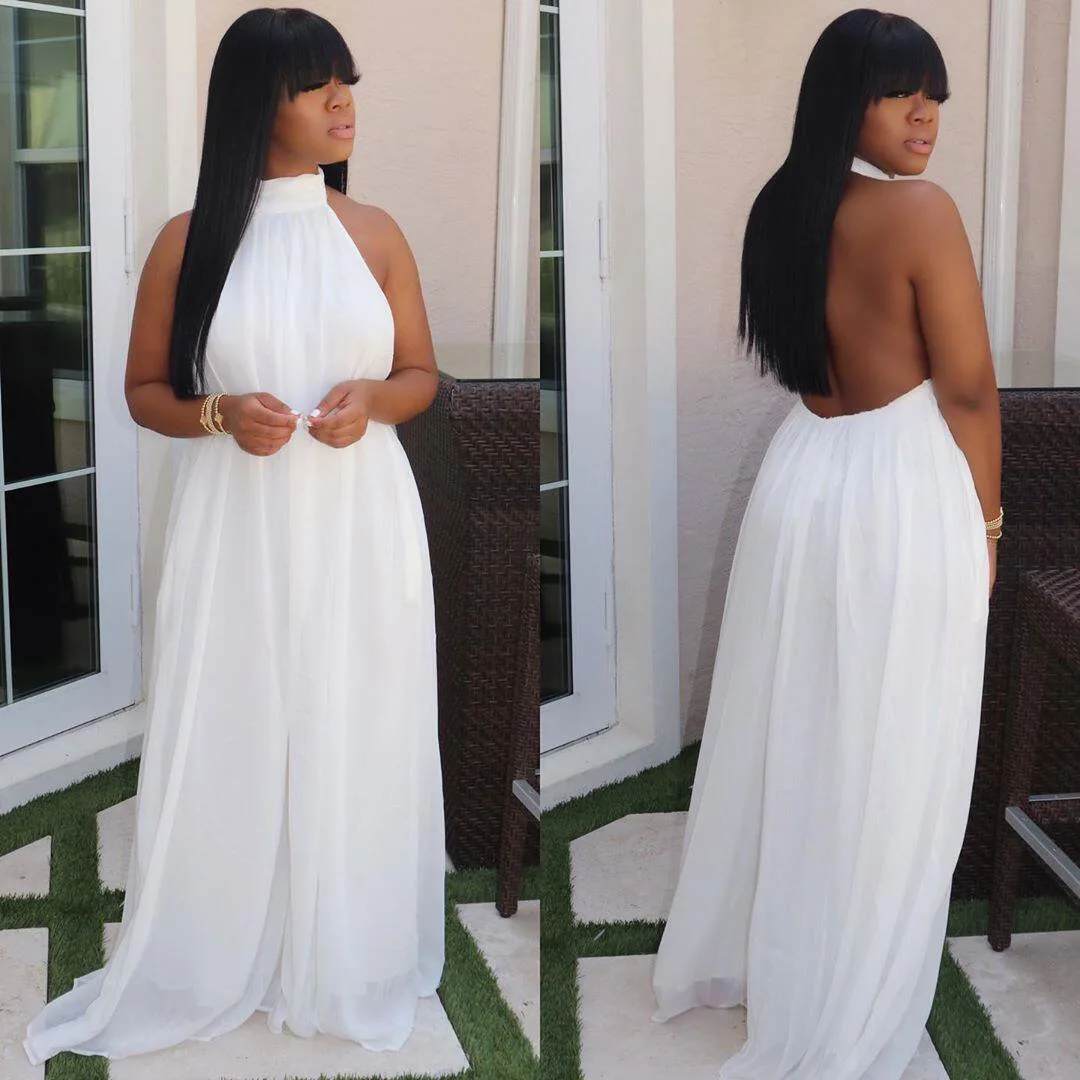 

Женский сетчатый комбинезон с открытой спиной anjaview, размера плюс Свободный комбинезон с лямкой через шею для вечерние и клубов, D13-EH49, лето ...