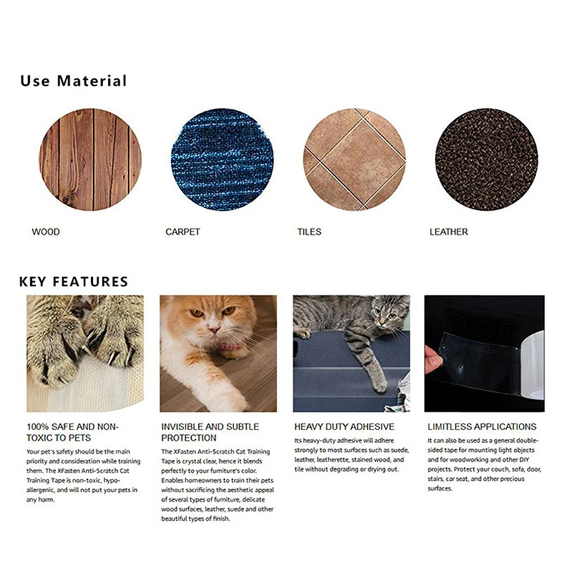 Тренировочная лента против царапин для кошек защитный пояс мебели дивана