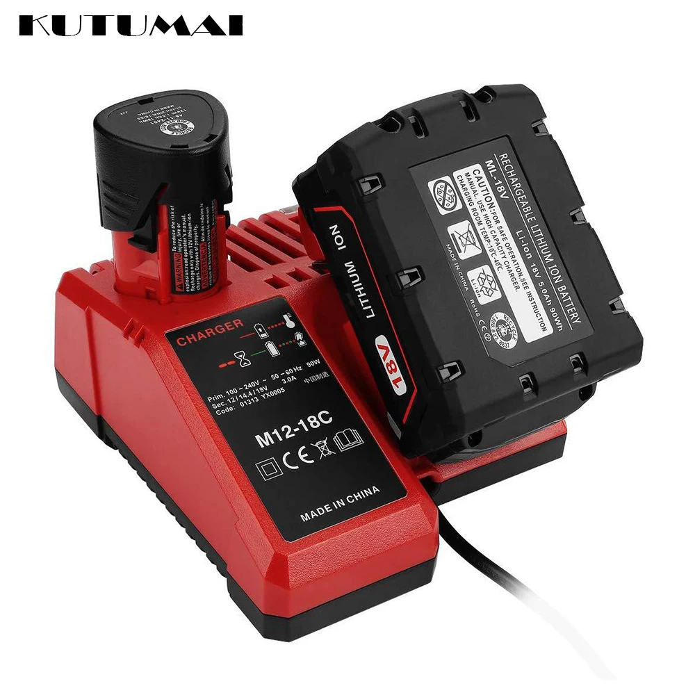 Зарядное устройство литий-ионного аккумулятора для электроинструмента MILWAUKEE M12-18C 48-11-1815 48-11-1828 48-11-2401 48-11-2402 48-11-