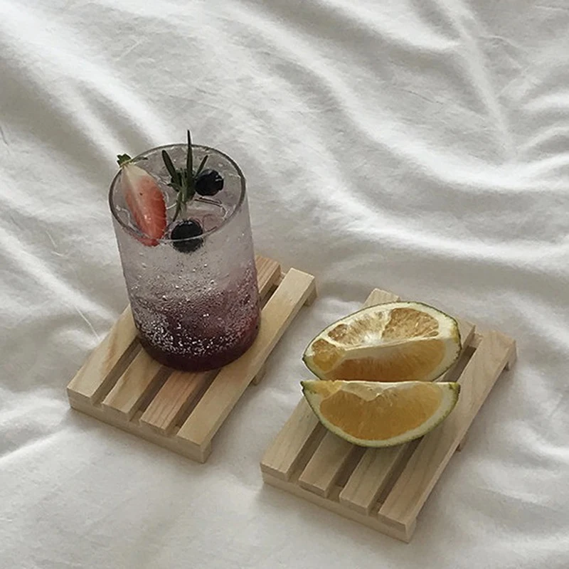 Деревянный поддон подстаканник для чашки винтажные подставки напитков поднос