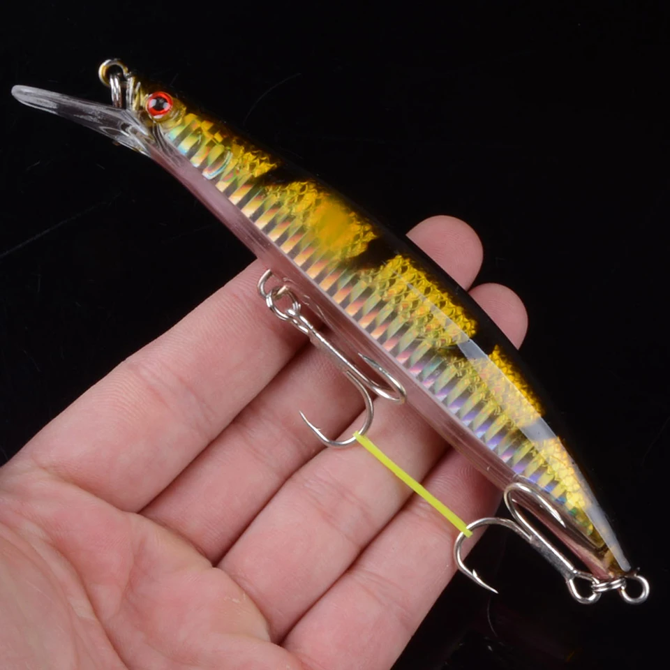 1pcs 13cm 23g Isca Floating Fishing Lure Minnow Aritificial Laser Wobblers Crankbait Hard Plastic tackle Pesca 3D Eyes | Спорт и