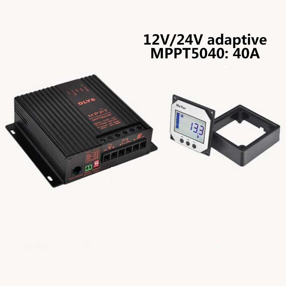 with monitor Регулятор заряда 40A MPPT 12 V/24 V MPPT контроллер солнечного заряда фотогальваническая система управления от солнечной системы SOC умная система управления - Цвет: with monitor