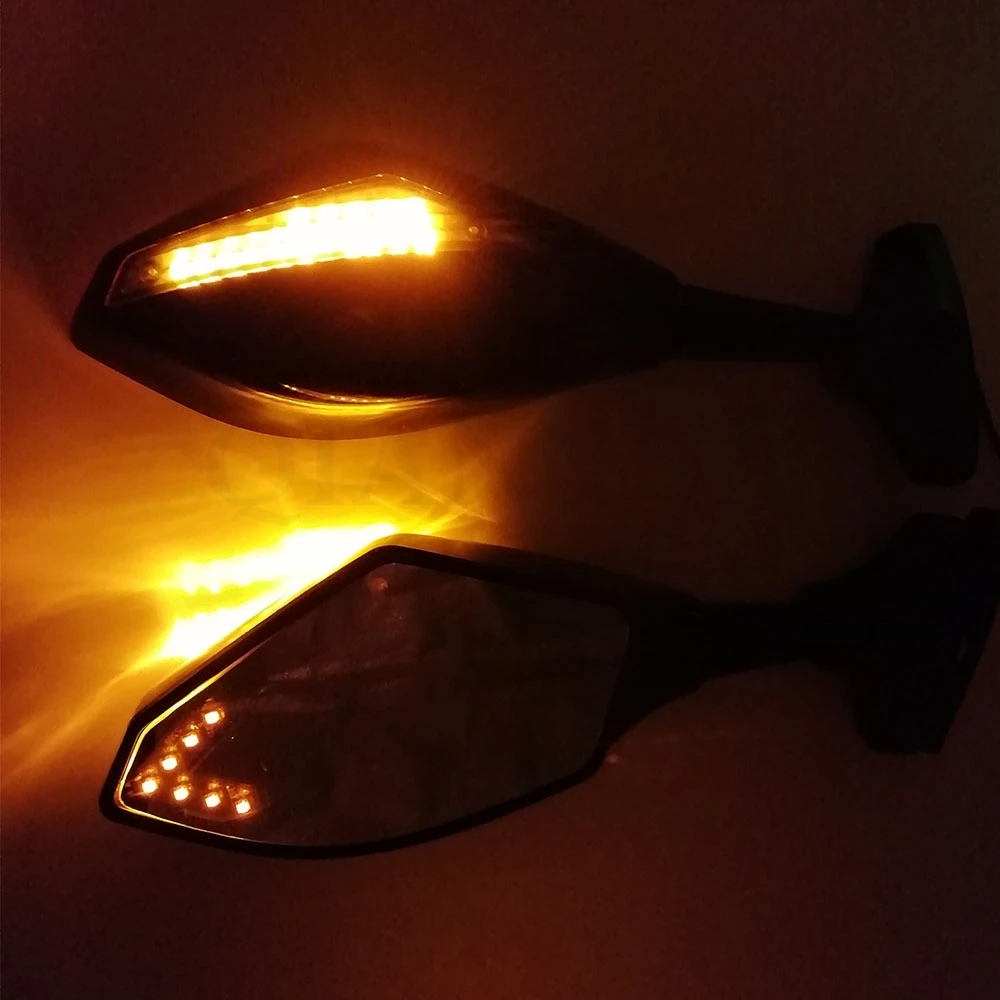 Универсальный мотоцикл заднего вида боковое Крыло зеркала w/Светодиодный