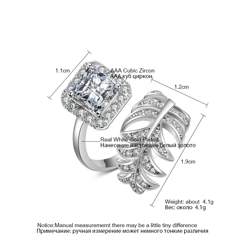 Женские кольца с квадратным фианитом RAKOL забавные повседневные аксессуары для