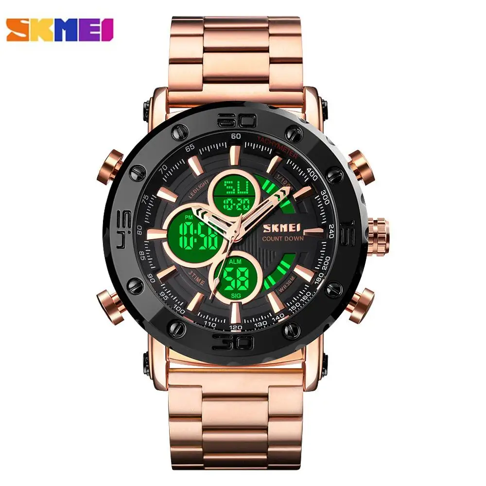 

SKMEI Japan movement Quartz Digital Dual Display Men Watches Countdown Calendar Watch Chrono Alarm male Clock reloj hombre 1636