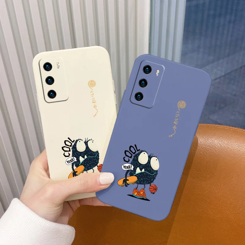 

Cartoon For Huawei P40 P30 P20 Pro Lite Case Hairball Soft Cover Mate 40 30 20 Pro Lite PSmart 2021 Y7A Shockproof Phone Case