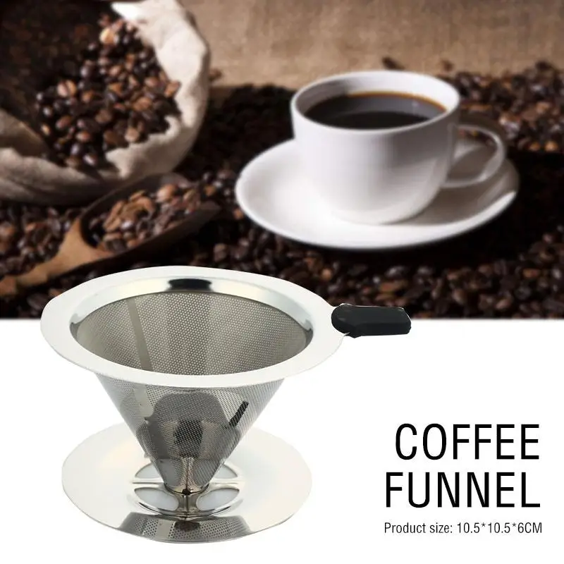 

Coffee Filter Mesh Cone Stainless Steel Coffee Filter Tea Kitchen Restaurant Portable Funnel Baskets Dripper Reusable