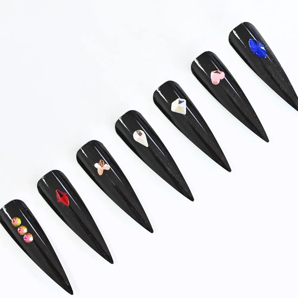 

1box 3D Flat Rhinestones Nail Art Decoration DIY Fashion Design Manicuring Charms Nail Accessories 12 Types for Choice