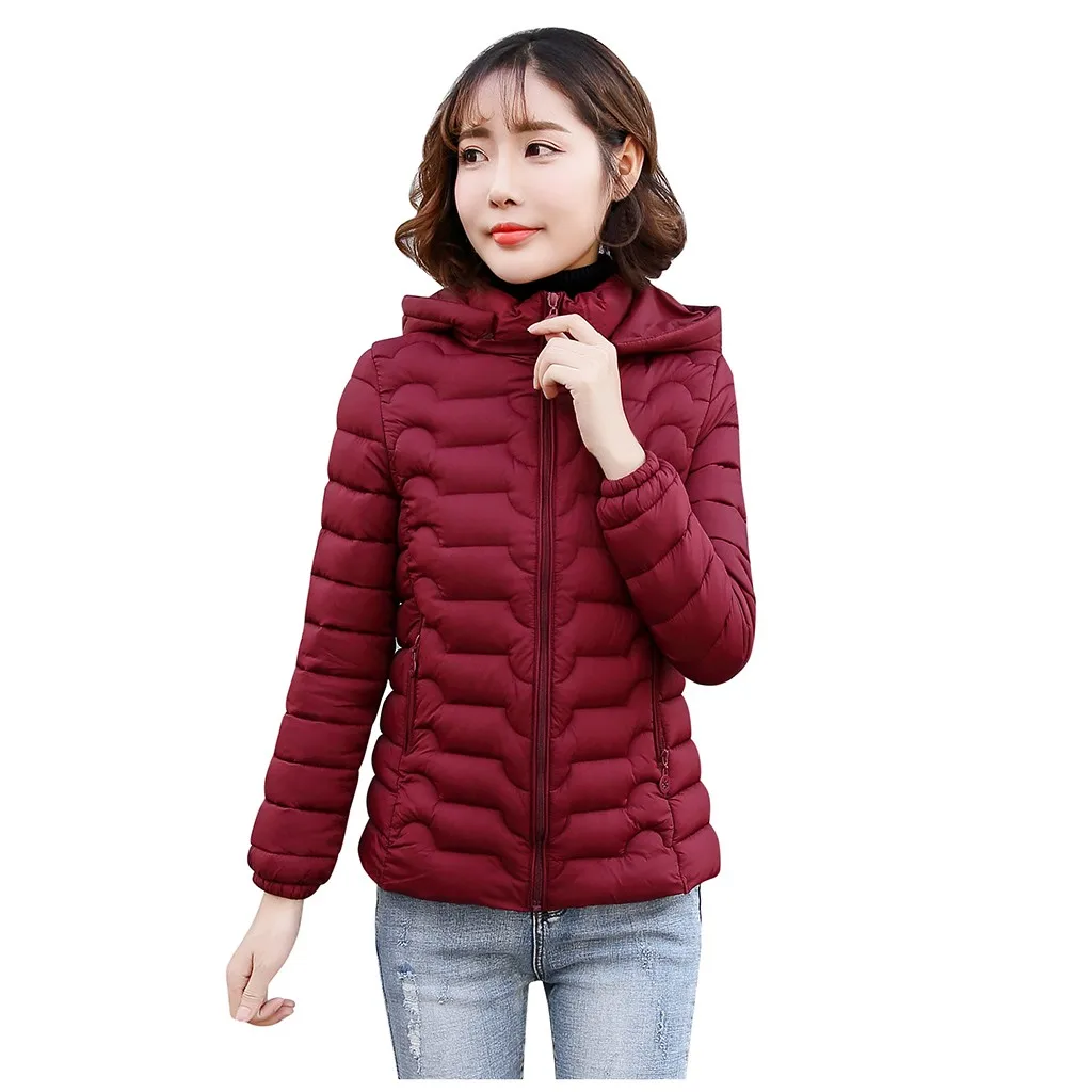 Новинка 2019 зимнее пальто для женщин женское тонкое короткое с хлопковой