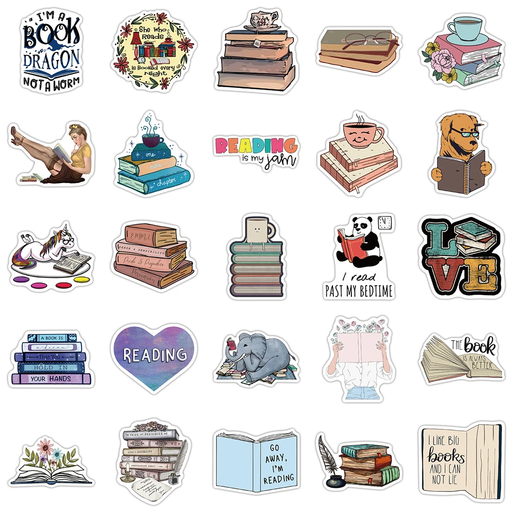 103050pcs i love reading vinyl decal stickers laptop guitar luggage phone bike waterproof graffiti sticker kid classic toys free global shipping