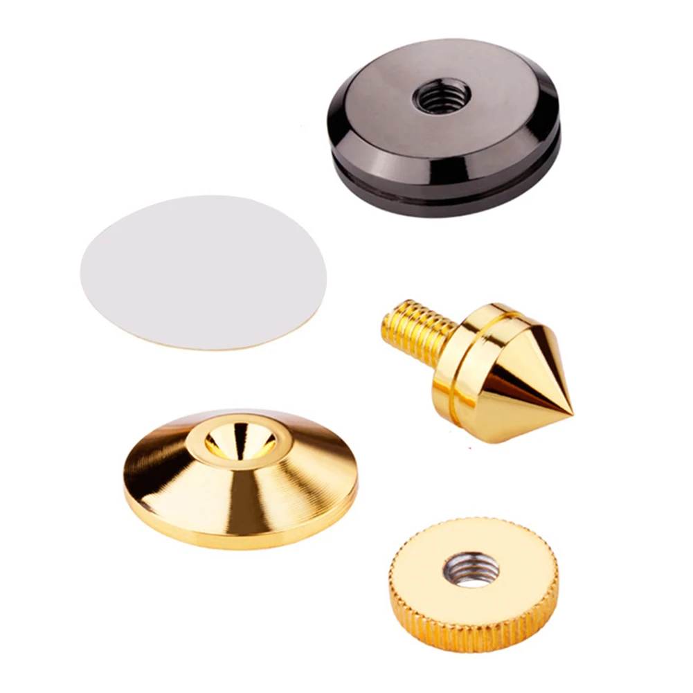

4pcs speakers Stand Feet Foot Base Pads Speaker Spike Stand Feet Cone Stick-on Subwoofer CD Amplifier with Double-sided Adhesive