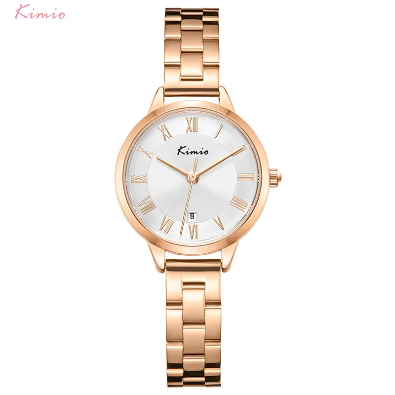 Kimio часы женские кварцевые браслет из нержавеющей стали модные повседневные