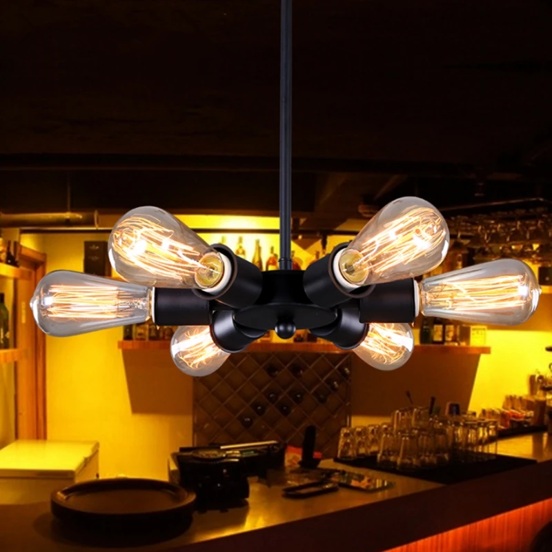 Колесо обозрения деревенская люстра супутник подвесной светильник Эдисон блеск