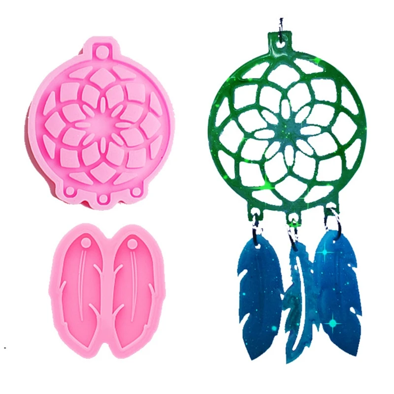 

Jewelry Pendant Silicone Mould DIY Crafts Casting Tool Dream Catcher Feathers Earrings Epoxy Resin Mold