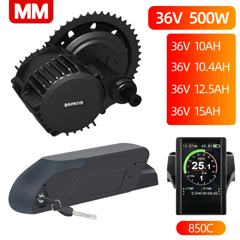 BBS02B BBS02 Bafang 36V 500W комплект электродвигателей с 36V батареей 10.4AH 15Ah литий-ионная батарея Ebike 8Fun комплект преобразования