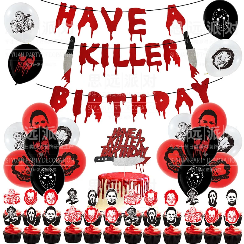 Страшно Кровавый ножи строгальные Висит Баннер Флаг Хэллоуин дом Декор Happy День