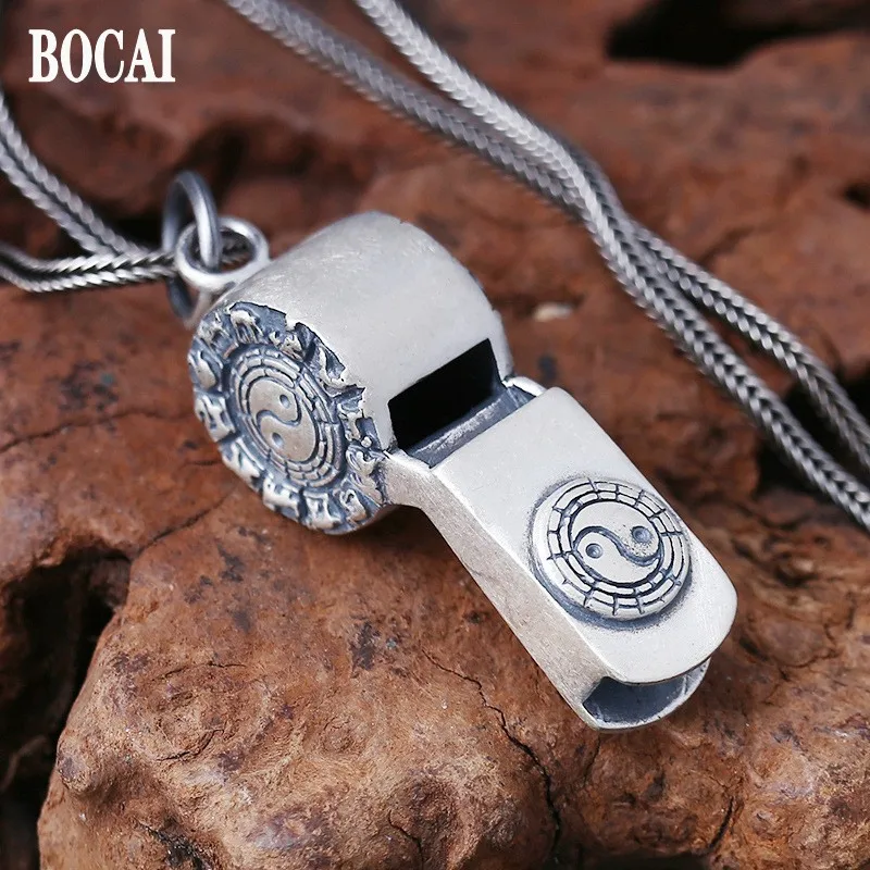 BOCAI Новые 100% серебряные ювелирные изделия s925 в стиле ретро индивидуальный значок
