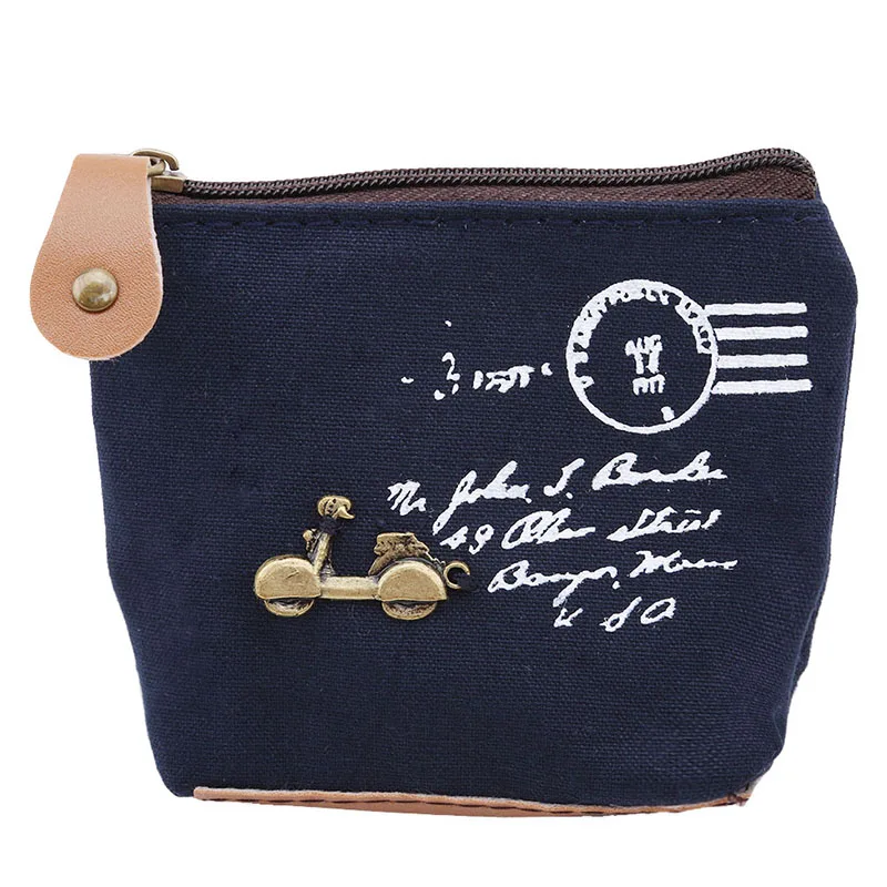 

Canvas Bag Classic Retro Small Change Coin Purse Mini Key Card Holder Money Bag Girl's Short Canvas Coin Holder Wallet