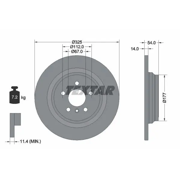 Диск тормозной задний MB W166 2.5/3.5i/CDi 11 TEXTAR 92277405|Тормозной цилиндр| |