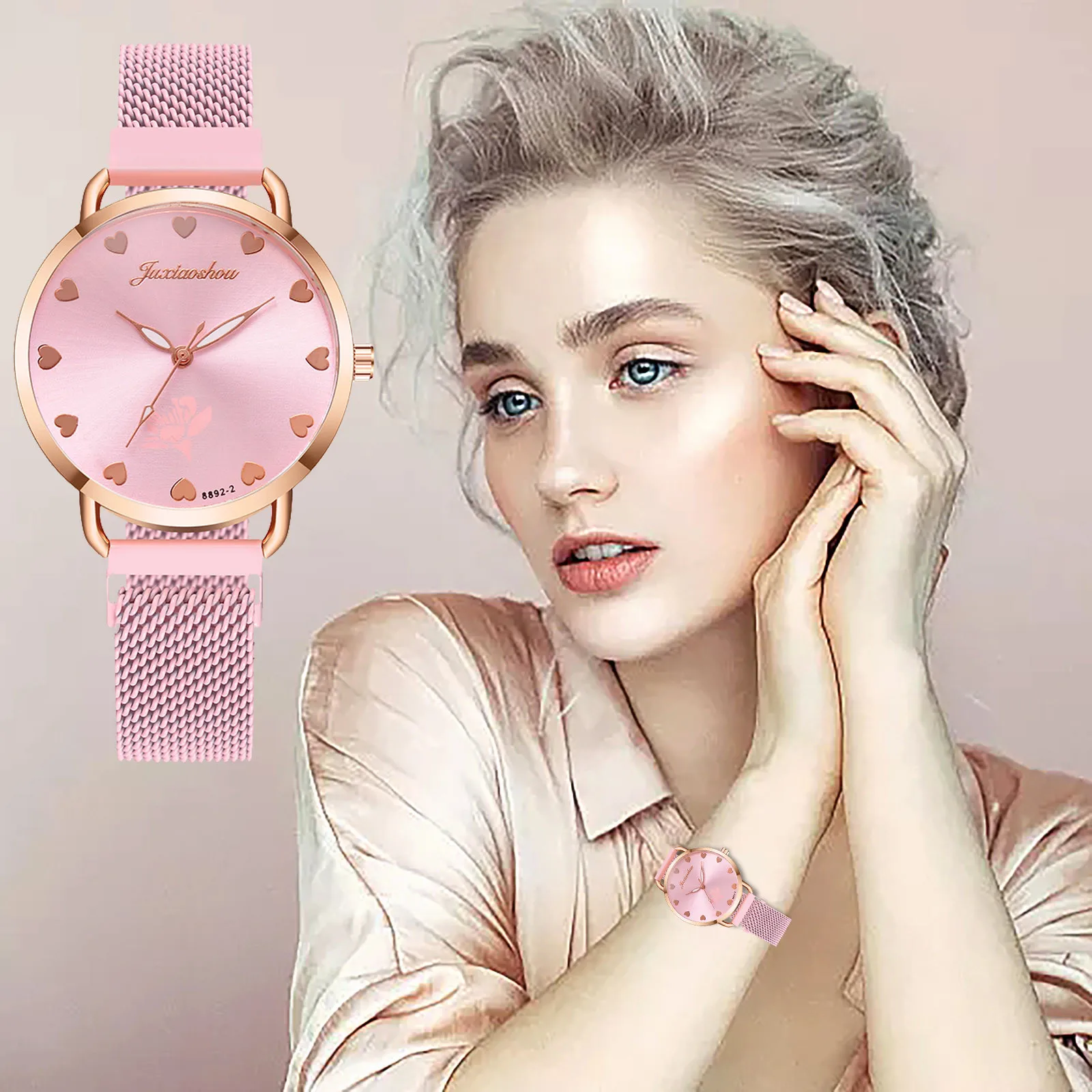 

New Ladies simple casual all-match watch love watch ladies magnetic buckle strap stainless steel strap watch 50*
