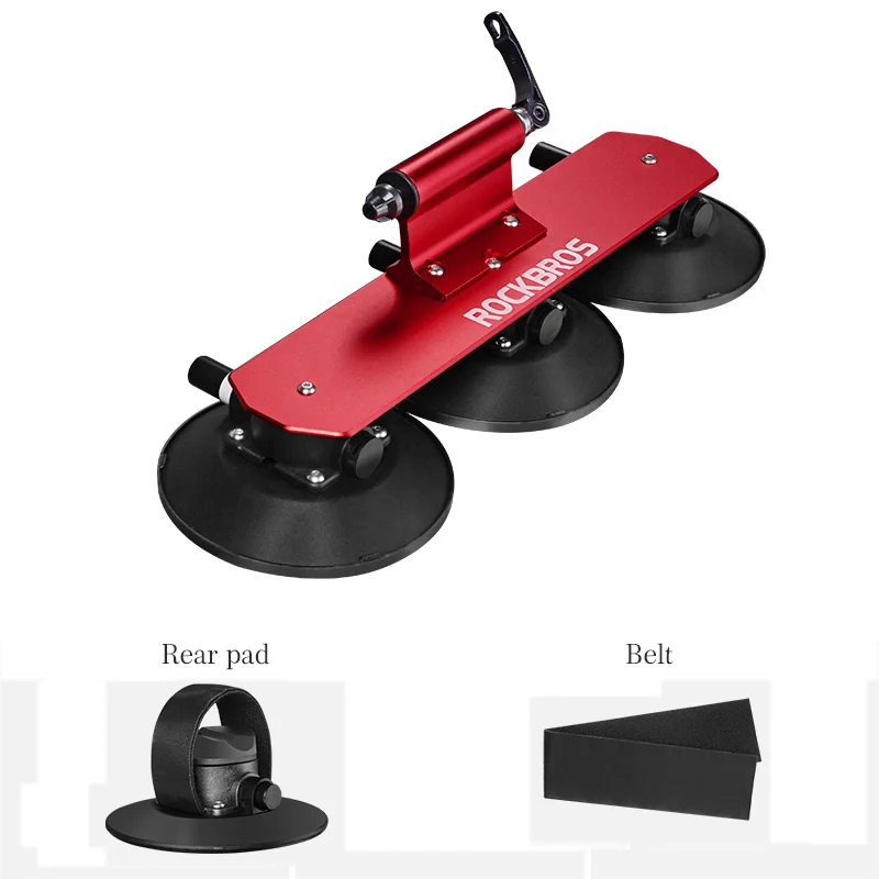 For 1 bike RED ROCKBROS велосипедная стойка на крышу, всасывающая велосипедная Автомобильная стойка, переноска, быстрая установка, присоска на крышу для горного велосипеда, шоссейного велосипеда - Цвет: For 1 bike RED