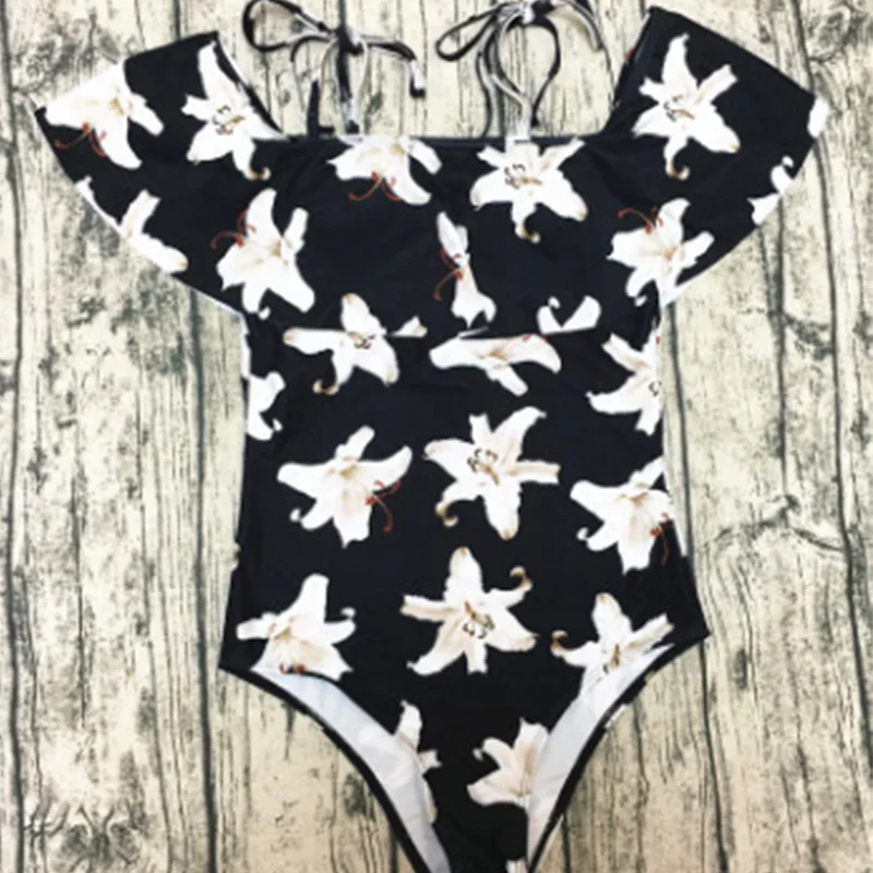 Цельный купальник танкини с рюшами женская одежда для плавания без бретелек