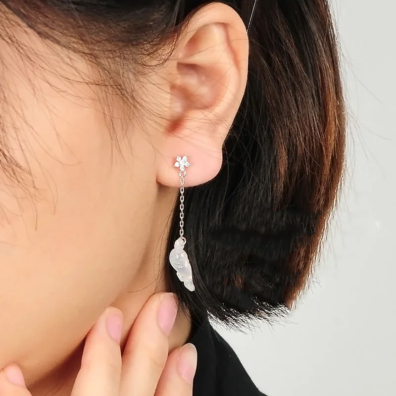 Оригинальные 925 серебряные инкрустированные из натурального прозрачного камня