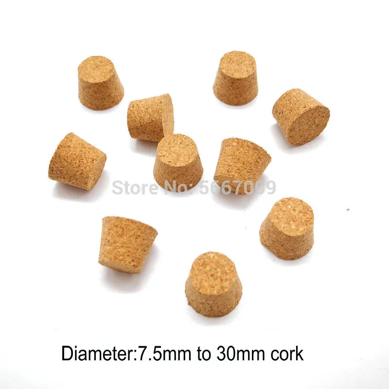 100pcs Top DIA 7.5mm to 30mm Wood Cork Lab Test Tube Plug Essential Oil Pudding Small Glass Bottle Stopper Lid Customized