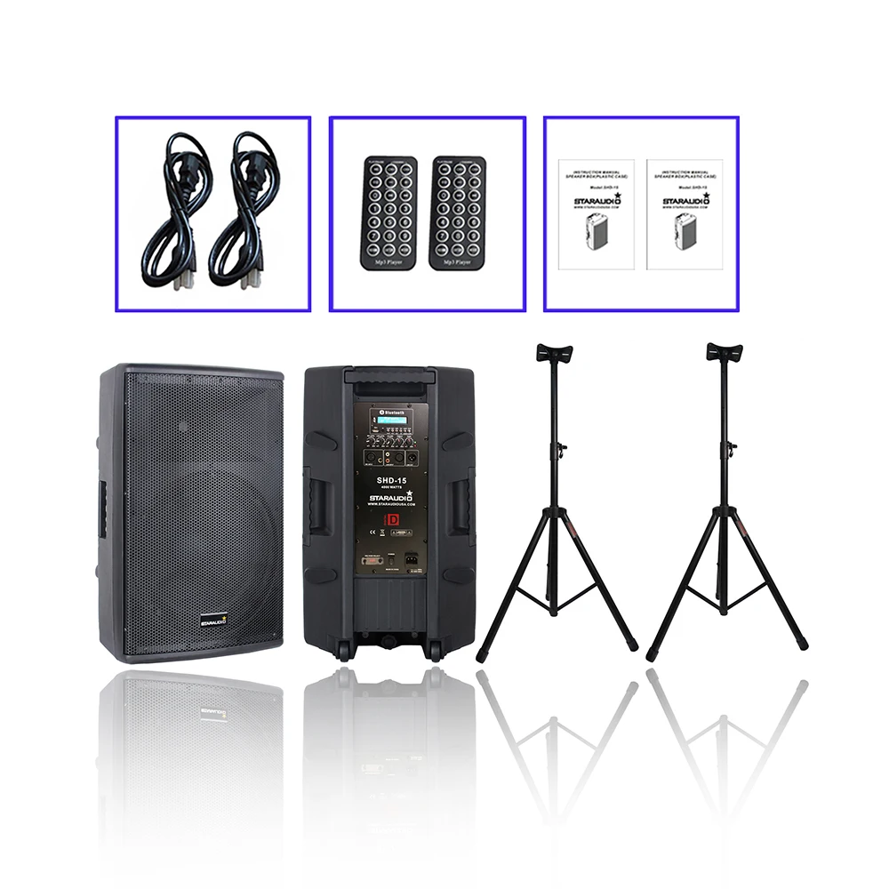 STARAUDIO Профессиональный 2 шт. 15 дюймов 4000 Вт Питание активных PA DJ Динамик s Системы