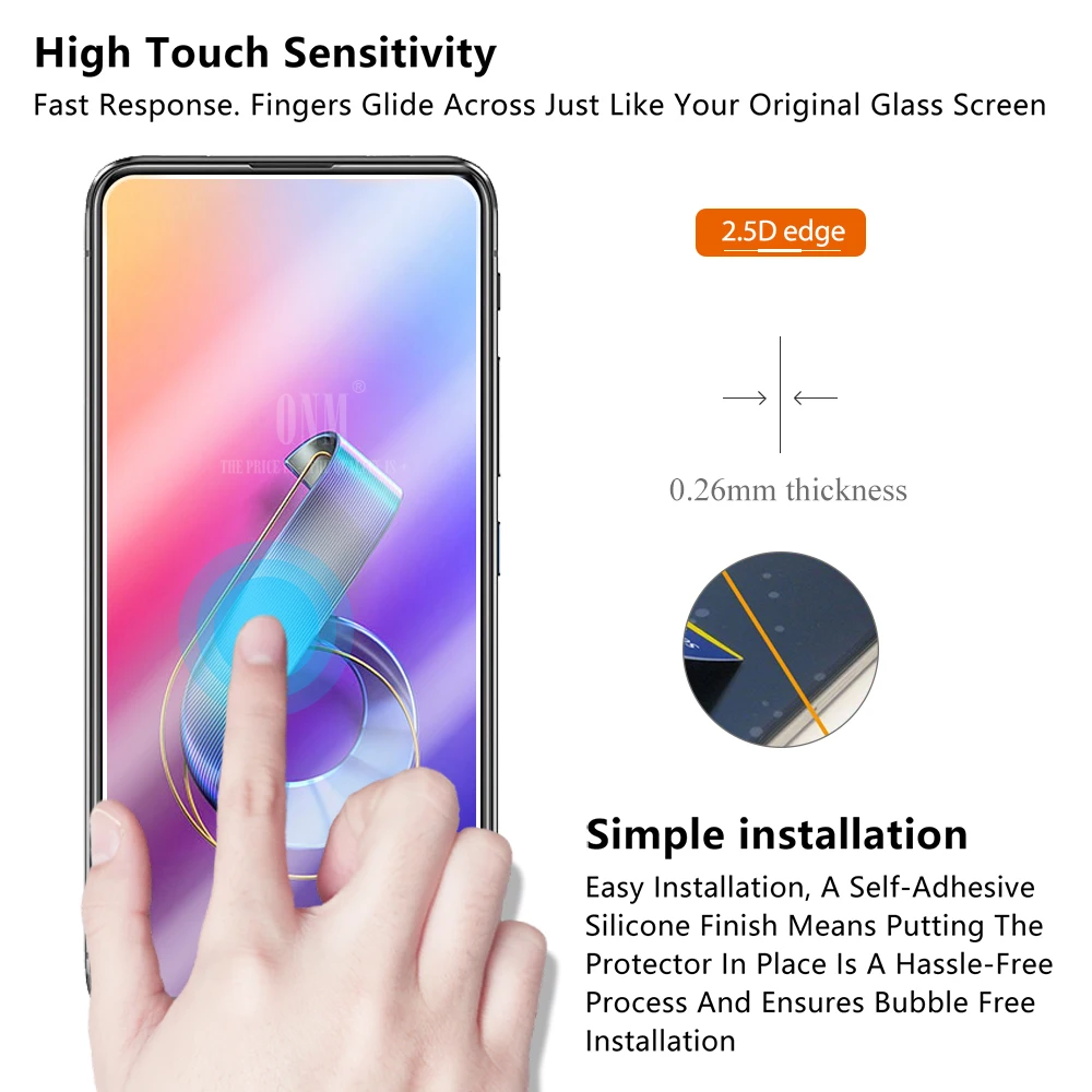 2Pcs Tempered Glass For ASUS ZENFONE 6 ZS630KL Screen Protector ZENFONE 6 ZS630KL Protective Glass Film