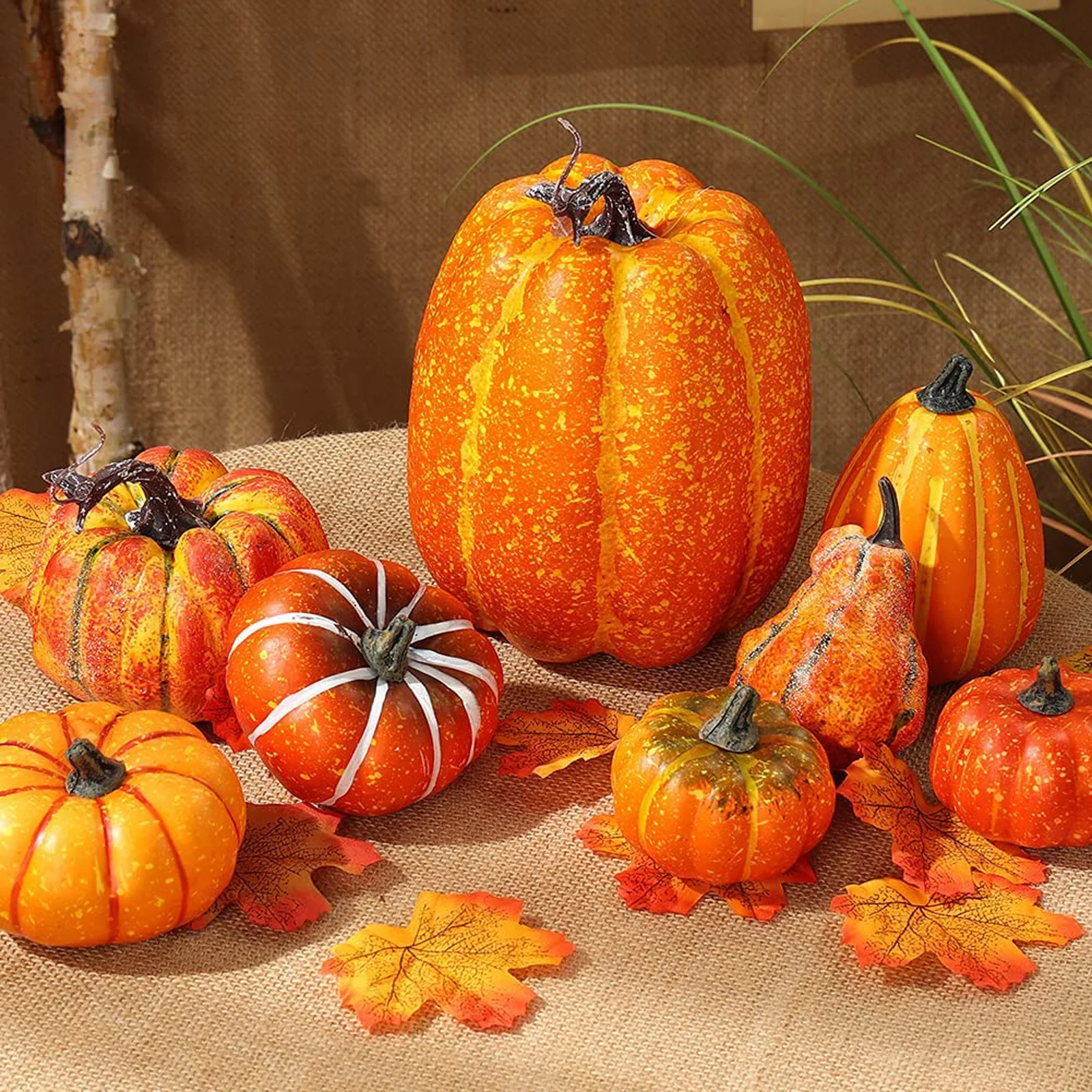 Halloween Decorations Newest Arrival Artificial Pumpkins Maple Leaves Ornament Decorative Artware for Home Shops | Дом и сад