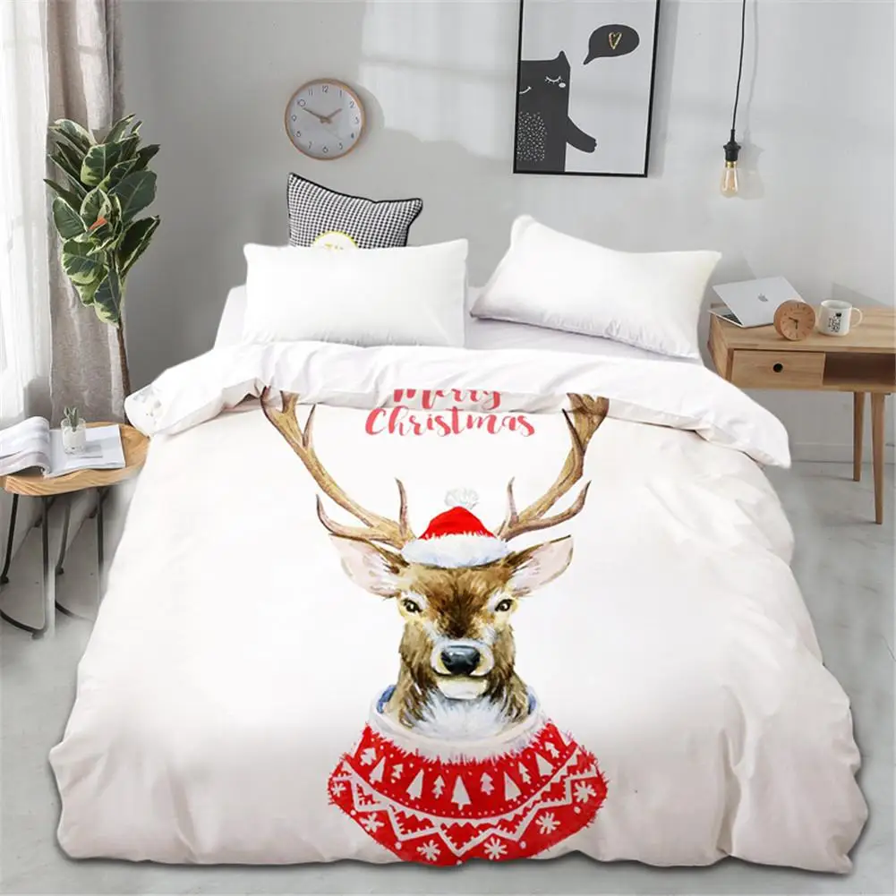 Рождественский пододеяльник из полиэстера с 3D Цифровым принтом Санта-Клауса