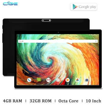 CIGE Tablet 10 Inch Octa Core, Android 9.0 4GB RAM 32GB ROM, 1280x800 IPS 4G FDD LTE  WiFi Bluetooth, GPS, Type-C
